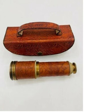 43 cm Nautical Brass Dolland London Telescope Leather Case Marine Antique Gift