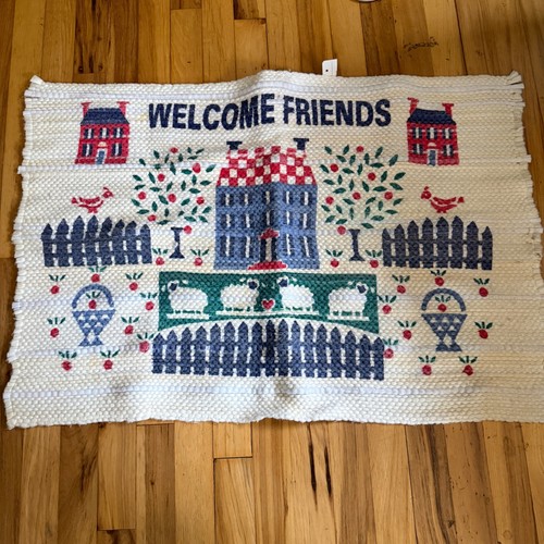 Vintage welcome friends woven - welcome,