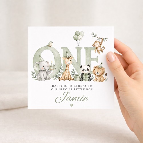 Personalised 1st birthday card - personalised,