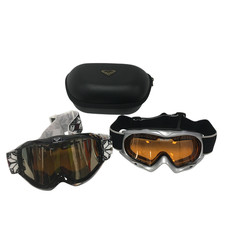 Bundle of 2 Kids Youth Ski Snowboard Goggles with Case Bloc XT6000 and Roxy Used
