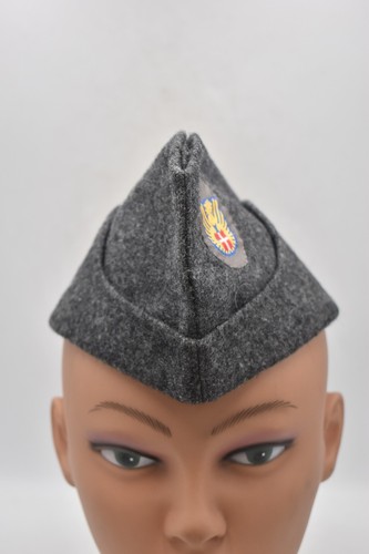 Danish army wool side cap - army,