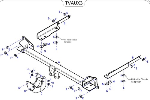 Towtrust fixed flange towbar - fixed,