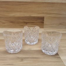 3 x Small Crystal Glass Whisky