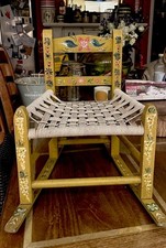 Vintage 1950’s Hand Made Hand Painted Child’s Rocking Chair.