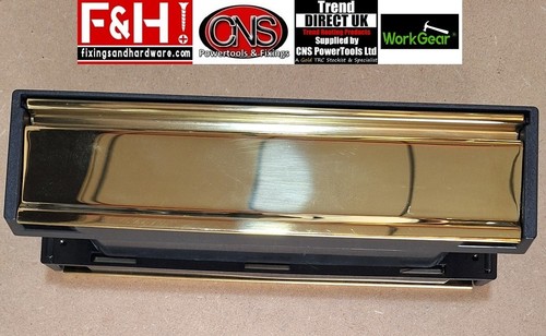 Gold door letterbox - letterbox, upvc