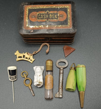 VINTAGE MINIATURE PERFUME BOTTLE. WATCH KEY. CRACKER CHARM. GUINNESS PIN. OTHER