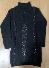 Needle & Thread Jewelled Roll Neck Charcoal Jumper Dress Uk 8-10