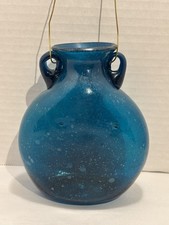 Vintage Hand Blown Aqua Blue