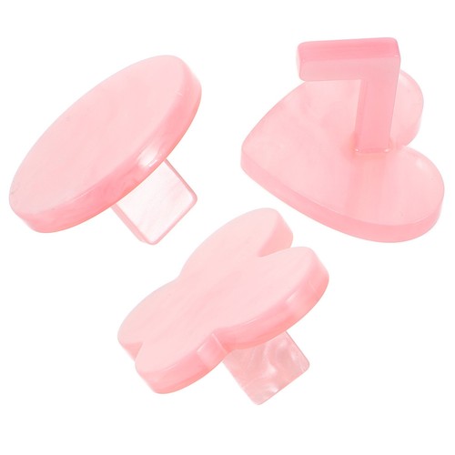 3pcs pink acrylic nail - pink, polish