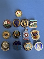 13 Vintage Lawn Bowls Badges UK & South Africa Clubs Enamel Pins 1948-1987 Rare
