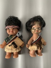Vintage New Zealand Souvenir Indigenous Dolls- Boy & Girl