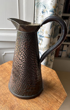 Vintage copper jug, lizard skin by Joseph Sankey, Neptune mark, size 4 (4 pints)
