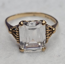 Vintage 10K Gold White Topaz