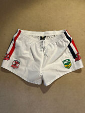 Rare White Crisp Nylon Satin Rugby League /Gym / Workout  Shorts 34/36W