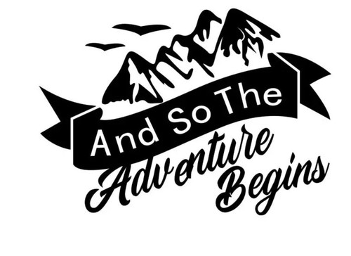 Adventure begins van window - begins,