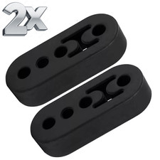 2x Universal Black Rubber Exhaust Hanger Mount Brackets - LONG HEAVY DUTY HANGER