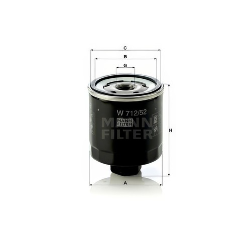 Mann w712 oil filter - w712/52, fits