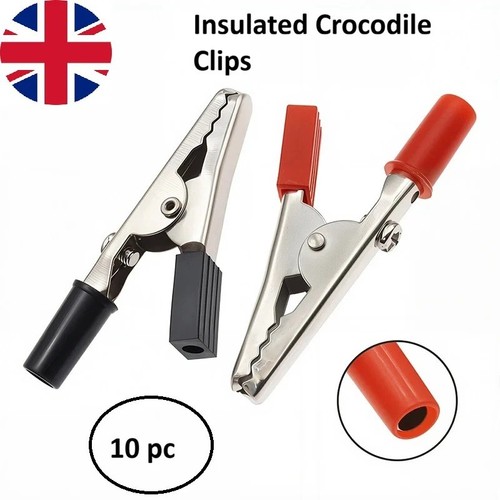 Insulated crocodile clips 5amp - insulated,