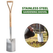 Digging Trench Drainage Shovel Heavy Duty Garden Spade Digger with Ash Wood Hand