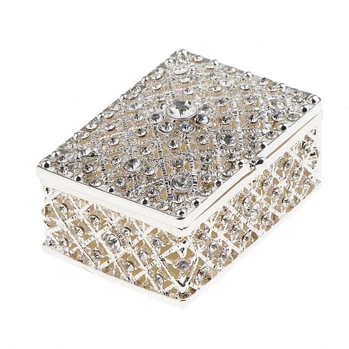 Crystal hinged trinket box - trinket,