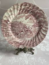 myott royal mail staffordshire ware Red & White Plate. D25cms.  No Chips/cracks