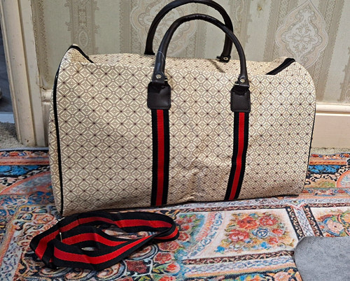 Beige geometric weekender - beige,