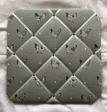 Sophie Allport Chickens Fabric Notice/Memo Board 46cm x 46cm - NWOT 