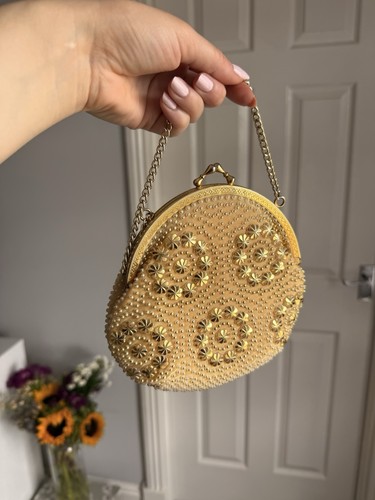 Vintage golden name beaded - golden,