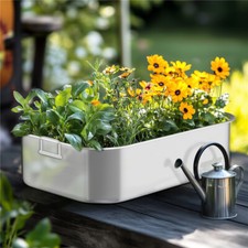 3x Plant Boxes Robust Planter Bed in Stainless Steel for Plants Veggies Planting
