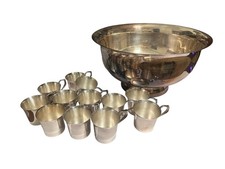 Wallace Punchbowl with 12 Cups Silverplate
