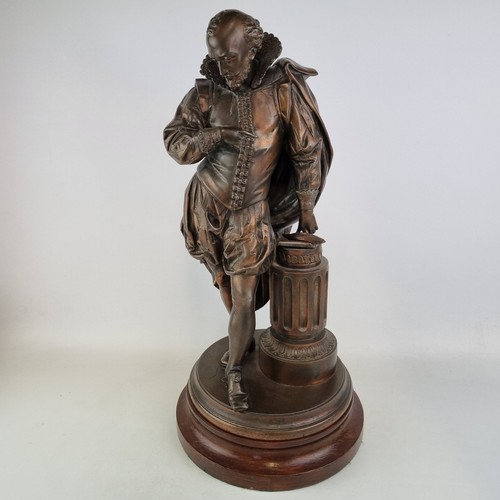Large patinated spelter figure - patinated,