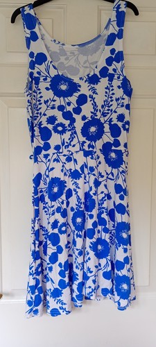 Ladies blue and - white, floral