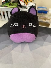 Squishmallow Squishville - Tiny Black/Purple Cat Autumn Tiny Squish Cat 2”