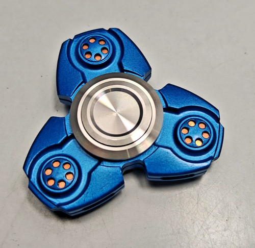 Blue fidget spinner toy metal - fidget,