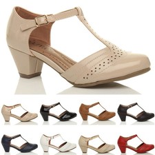 WOMENS LADIES MID BLOCK HEEL