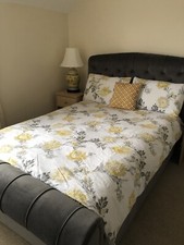 Ellis Velvet-Finish Bed Frame