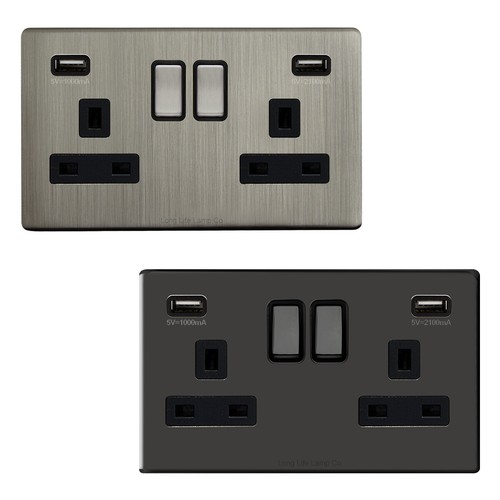 Double wall plug socket - 2, gang