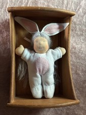 Bamboletta Waldorf Doll small bunny doll & camp hill Waldorf wooden cradle 