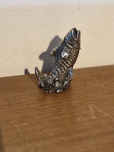 Pewter leaping fish koi - pewter,