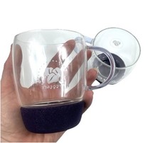 Limited Edition Costa Glass Mugs Bundle Of 2 Purple With Handles Coffee Bean Log