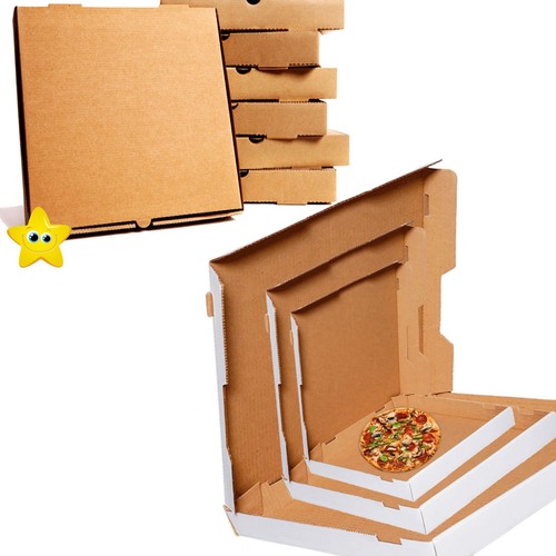 Pizza boxes plain brown - pizza, &