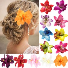 Orchid Flower Hair Clip Slide