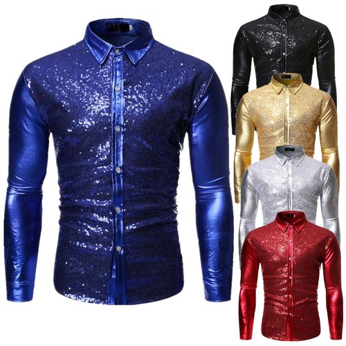 Men sparkly long sleeves - sleeves, lapel