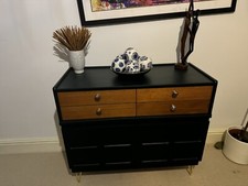 Mid Century Retro Vintage Sideboard By  Nathan  Restored In  Mallard Green