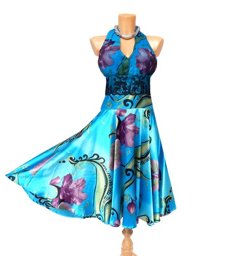 Sexy halter satin dress - sexy, 50's
