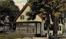 C.1915 Kingston NY Old Ostrander House Rocking Chairs Porch Vintage Postcard
