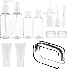Airport Travel, Holidays, Swimming Camping 13 Piece Clear Travel Wash Bottle Set