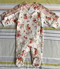 BNWT Baby Girls Fairy 100% Cotton Wrap Sleepsuits size 6-9 months NEXT