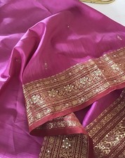 100% SILK  SARI HOT PINK &