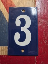 Number 3 Vintage Enamel Sign
